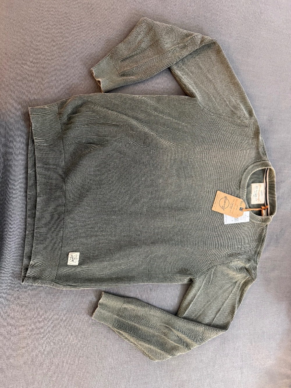 Weatherproof Vintage Stonewash Crewneck Sweater Men’s Small Dark Pine